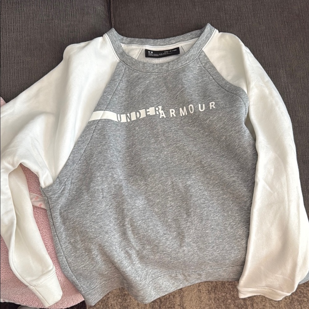 Under Armour Two-Tone Sweatshirt in Gray and White